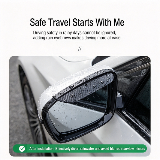 ⏳Time-Limited Special ⏰ Carbon Fiber Rain Eyebrow — Clear Rearview Mirror in Rain