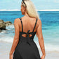 🎁2026 Hot Sale 60% OFF🌟Womens Deep V Tummy Control Scalloped Modest Tie Knot One Piece Swimsuit