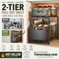 ⏳Time-Limited Special⏰ 2-Tier Pull-Out Shelf – Independent Double-Tier Sliding, 5-Level Height Adjustable & Sturdy Carbon Steel – Maximize Cabinet Storage Effortlessly 💪