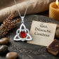 ⏳Time-Limited Special⏰Birthstone Celtic Trinity Knot Heart Necklace✨ Heart Shape Celtic Trinity Knot Birthstone Pendant