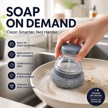 ⏳Time-Limited Special ⏰Scrubber Brush ! Built-in soap, non-scratch & ergonomic. Clean pots easily – grab yours! ✅