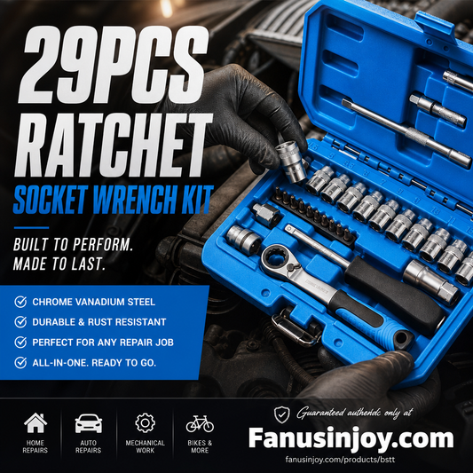⏳Time-Limited Special⏰ 29pcs Core Ratchet Socket Wrench Kit – Chrome‑vanadium steel, 11 sockets & 10 bits. Perfect for car repairs & DIY – save on garage bills! 🛠️✨