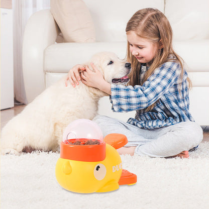 ⏳Time-Limited Special⏰  2-in-1 Interactive Pets Puzzle Toy & Feeder – Duck Design with 3 Dispensing Ports, Press-Tail Treat Release & Non-Slip Base – Mental Stimulation & Healthy Eating for Small/Medium Dogs 🐾