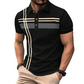 Men's Striped Short Sleeve Collared Top