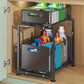 ⏳Time-Limited Special⏰ 2-Tier Pull-Out Shelf – Independent Double-Tier Sliding, 5-Level Height Adjustable & Sturdy Carbon Steel – Maximize Cabinet Storage Effortlessly 💪