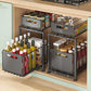 ⏳Time-Limited Special⏰ 2-Tier Pull-Out Shelf – Independent Double-Tier Sliding, 5-Level Height Adjustable & Sturdy Carbon Steel – Maximize Cabinet Storage Effortlessly 💪
