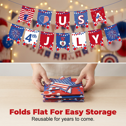 Patriotic Hanging Swirls & Banner Decorations