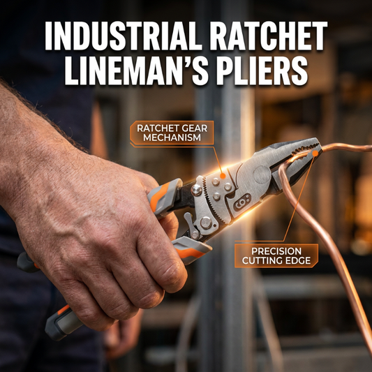 ⏳Time-Limited Special ⏰ Ratchet Lineman's Pliers – Cut, Strip, Grip & Crimp – Self-Locking, Anti-Rust & All-in-One Electrician Essential 🛠️