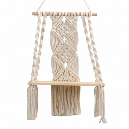⏳Time-Limited Special⏰ ✨ Bohemian Hand Woven Macrame Wall Hanging Floating Shelf – Artisan Hand-Knotted Patterns, Sturdy Wood Platform & Chic Tassel Design – Perfect for Books, Plants & Living Room Decor 🧶