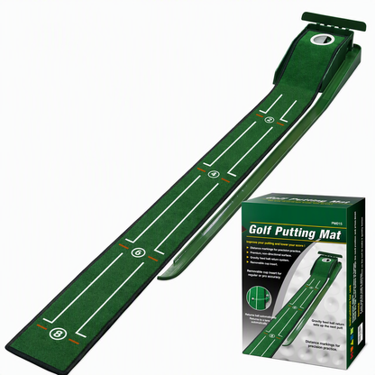 ⏳Time-Limited Special⏰Portable Mini Golf Putting Mat Indoor and Outdoor Golf Practice Green Trainer with 3 Holes 264x19.5cm