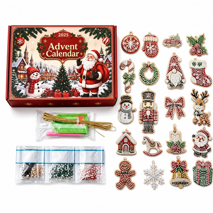 ⏳Time-Limited Special⏰ 24-Day Christmas Countdown Ornament DIY Kit🎄🎅📅