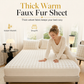 ⏳Time-Limited Special⏰!🛏Soft Rabbit Plush and Milk Velvet Fitted Sheet Mattress Cover Dustproof Mattress Protector