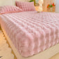 ⏳Time-Limited Special⏰!🛏Soft Rabbit Plush and Milk Velvet Fitted Sheet Mattress Cover Dustproof Mattress Protector