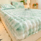 ⏳Time-Limited Special⏰!🛏Soft Rabbit Plush and Milk Velvet Fitted Sheet Mattress Cover Dustproof Mattress Protector