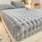⏳Time-Limited Special⏰!🛏Soft Rabbit Plush and Milk Velvet Fitted Sheet Mattress Cover Dustproof Mattress Protector