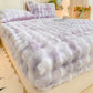 ⏳Time-Limited Special⏰!🛏Soft Rabbit Plush and Milk Velvet Fitted Sheet Mattress Cover Dustproof Mattress Protector