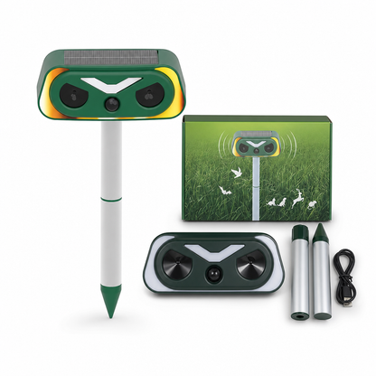 ⏳Time-Limited Special⏰ 🐾 Solar Animal Repellent: Dual Deterrent Horns, Smart Motion Sensor, Waterproof, for Garden & Yard