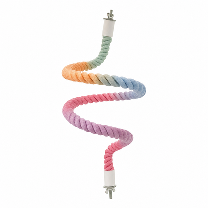 ⏳Time-Limited Special⏰ Colorful Cotton Rope Parrot Perch Bendable Bird Climbing Rope Swing Toy with Fixed Ends