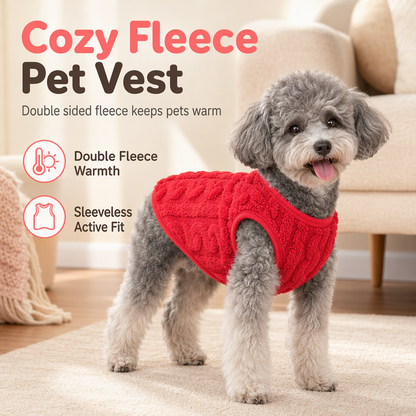 ⏳Time-Limited Special⏰ Warm Double Sided Fleece Pet Sweatshirt with Cable Knit Design Autumn Winter Dog Clothes for Small Dogs Teddy and Bichon