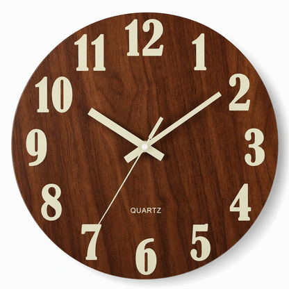⏳Time-Limited Special⏰12 Inch Silent Wooden Wall Clock Luminous Glow in the Dark MDF Wood Grain Clock