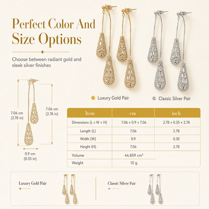 ⏳Time-Limited Special ⏰✨ Women's Dual-Wear Zircon Water Drop Tassel Earrings – Elegant & Versatile 💎🌸