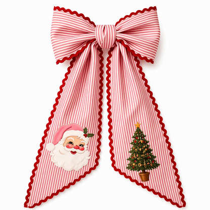 ⏳Time-Limited Special⏰Vintage Santa Ribbon Bow for Wreaths & Doors