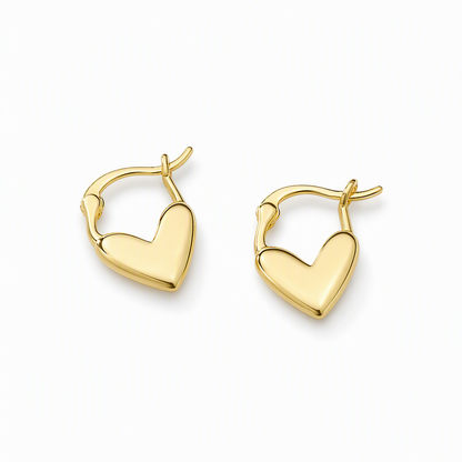 ⏳Time-Limited Special ⏰Minimalist Smooth Heart Huggie Hoop Earrings for Women Elegant and Versatile French Style Heart Shaped Earrings