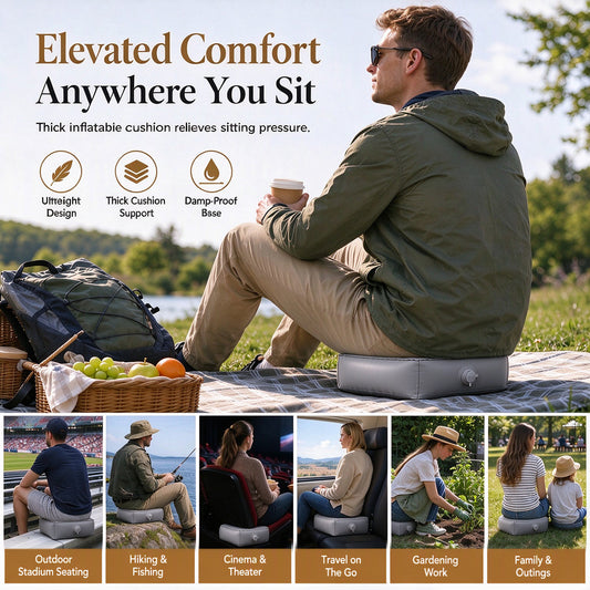 ⏳Time-Limited Special ⏰Portable Inflatable Concert Cushion – Lightweight, Waterproof Outdoor Seat Pad