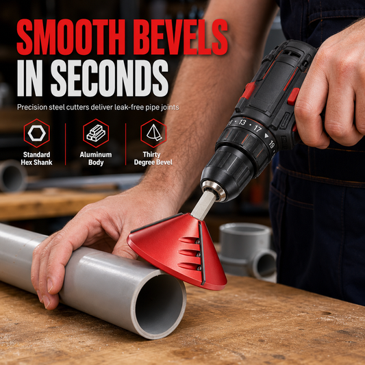⏳Time-Limited Special ⏰PVC Pipe Chamfering Tool – Drill-Powered, Smooth 30° Bevels in Seconds 💡✨