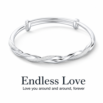 ⏳Time-Limited Special ⏰ Endless Mobius-twisted bangle – smooth, sliding adjustable clasp & double-textured premium shine 💫
