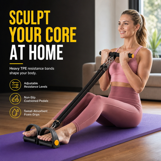 ⏳Time-Limited Special ⏰Multifunctional Pedal Resistance Band Elastic Pull Rope for Abdominal Exercise Home Workout Yoga and Pilates Fitness for Men and Women
