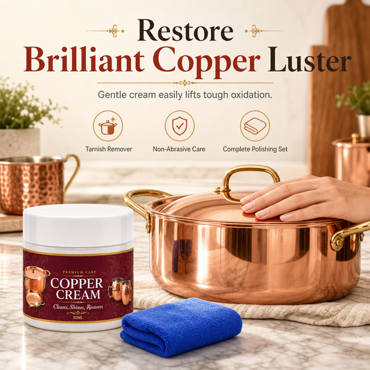 ⏳Time-Limited Special ⏰Copper Cleaning Paste 50ml with Towel Set for Copper Pots Cups and Kitchenware Polishing and Oxidation Removal Care