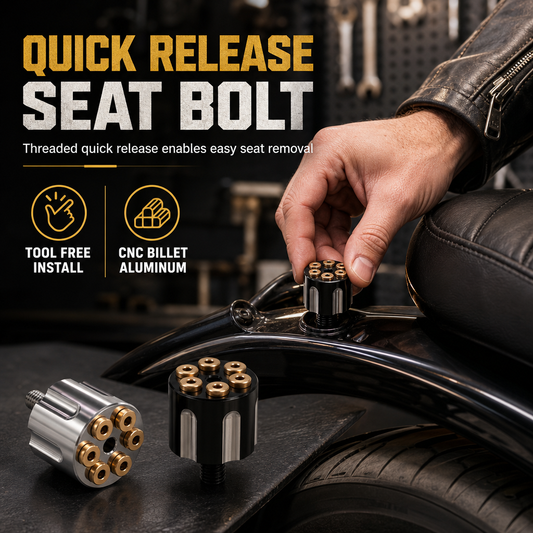 ⏳Time-Limited Special⏰ 🔩 CNC Quick Release Seat Bolt – Billet Aluminum, Tool-Free Hand Tightening & Revolver Styling – For & Universal Fit 🔧