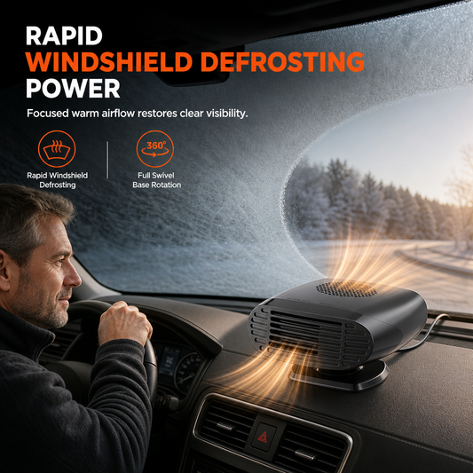 ⏳Time-Limited Special⏰Mini 12V Car and Defroster Fan for Windshield Defogging and Heating🔥