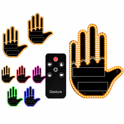 ⏳Time-Limited Special ⏰Interactive LED Car Gesture Light with Remote Control Finger Palm Warning Light for Vehicle Rear Window