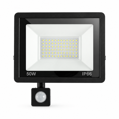 ⏳Time-Limited Special ⏰50W Outdoor LED Flood Light with Smart PIR Motion Sensor and Remote Control IP66 Waterproof Aluminum Security Light