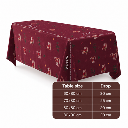 ⏳Time-Limited Special⏰Printed Christmas Tablecloth Festive Holiday Party Table Cover for Home Decoration