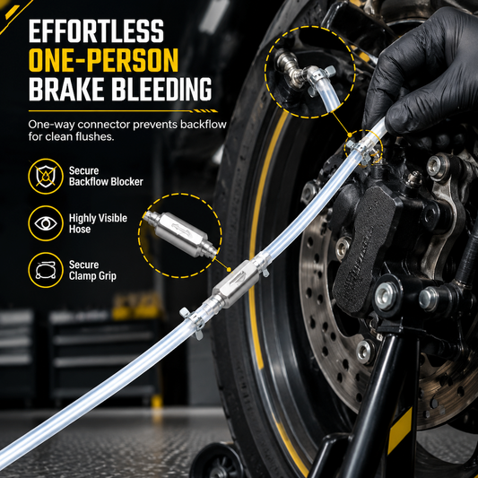 ⏳Time-Limited Special ⏰ Motorcycle Hydraulic Brake Bleeder Tool – One-Way Valve & Fluid Extraction Hose Kit 🏍️
