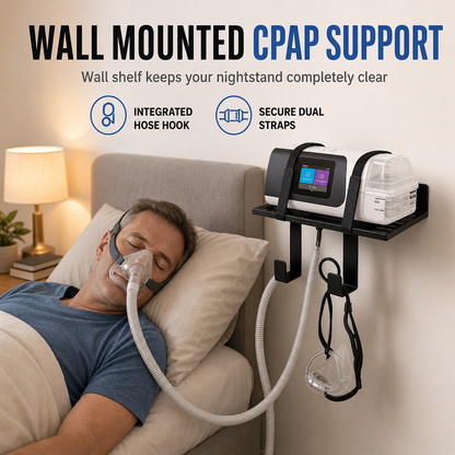 ⏳Time-Limited Special⏰🏠 CPAP Bedside Organizer & Wall Mount Shelf | Secure, Space-Saving Storage